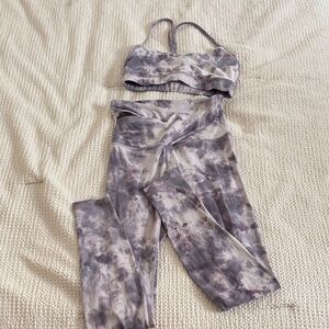 lululemon athletica space dye Purple Leggings & Sports Bra Set